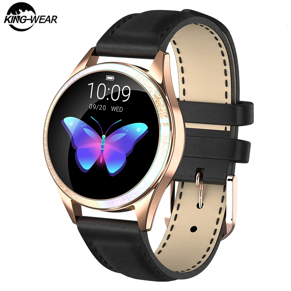 Женские Смарт часы KingWear KW20 IP68 Водонепроницаемые с пульсометром и Bluetooth для Android IOS