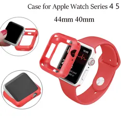 Приятная на ощупь ТПУ Защита от царапин чехол для Apple Watch чехол серии 4 силиконовые для замены бампера часы аксессуары 44 мм 40 мм