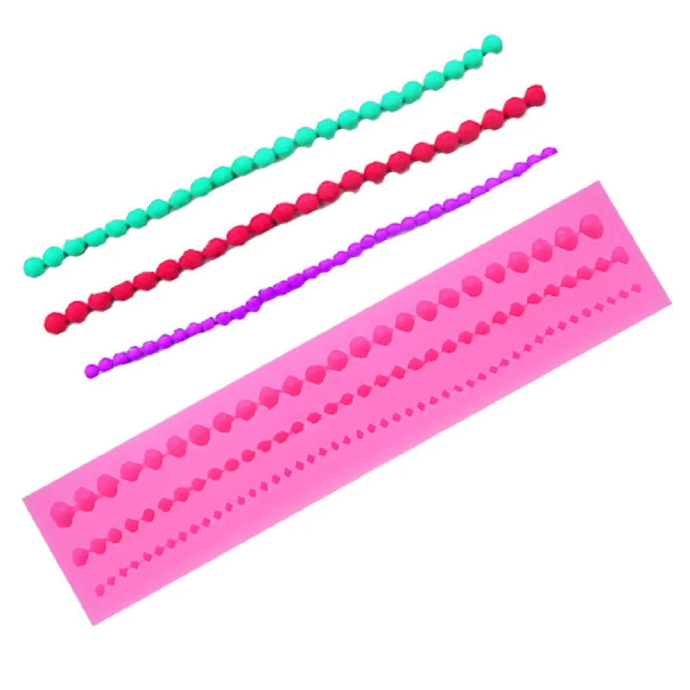 Diy Cake Border Decoration String Pearl Paste Bead Clay Mold Fondant Silicone Pastry Tool Tips Baking | Дом и сад
