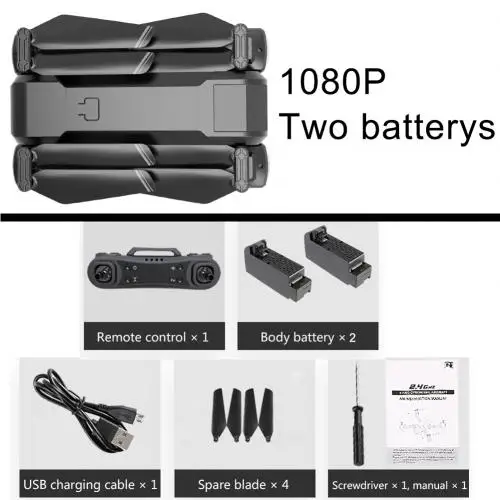 2,4G RC Квадрокоптер высота удержания жеста 1080P 4K двойная камера самолет детская игрушка подарок для детей - Цвет: 1080P Dual Battery