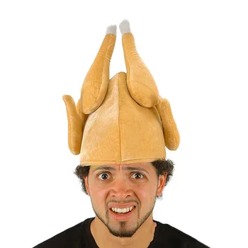 

Funny Turkey Hat Velvet Roasted for Adults Thanksgiving Party Headwear Accessories Festival Costume Caps Thanksgiving Turkey Hat