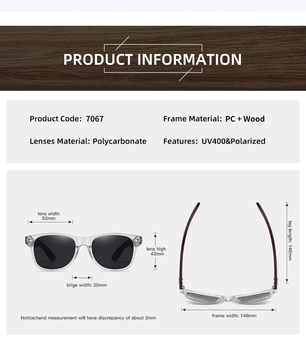 big frame sunglasses GM Brand Transparent Color Frames Sunglasses Men Women's Polarized Delicate Fashion Handmade Wood Sunglasses With Box ladies sunglasses