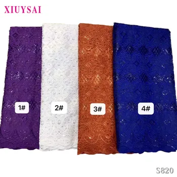 

2020 High Quality lace African Lace Fabric Embroidered white French Lace Fabric Nigerian Water Soluble Cord Lace For S818