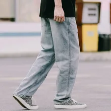 Hong Kong стиль High Street ins новые брюки с буквенным принтом Модные свободные джинсовые универсальные повседневные брюки мужские и wo мужские