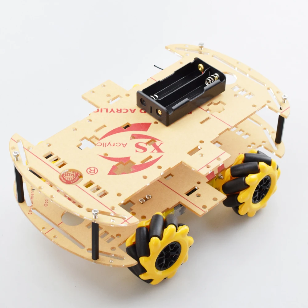 Cheapest 4WD Mecanum Wheel Omni-directional Robot Car Chassis Kit with 4pcs TT Motor for Arduino Raspberry Pi DIY Toy Parts
