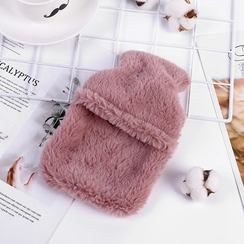 Cover Winter Warm Heat Reusable Hand Warmer Cute PVC Stress Pain Relief Therapy Hot Water Bottle Bag with Knitted Soft Cozy