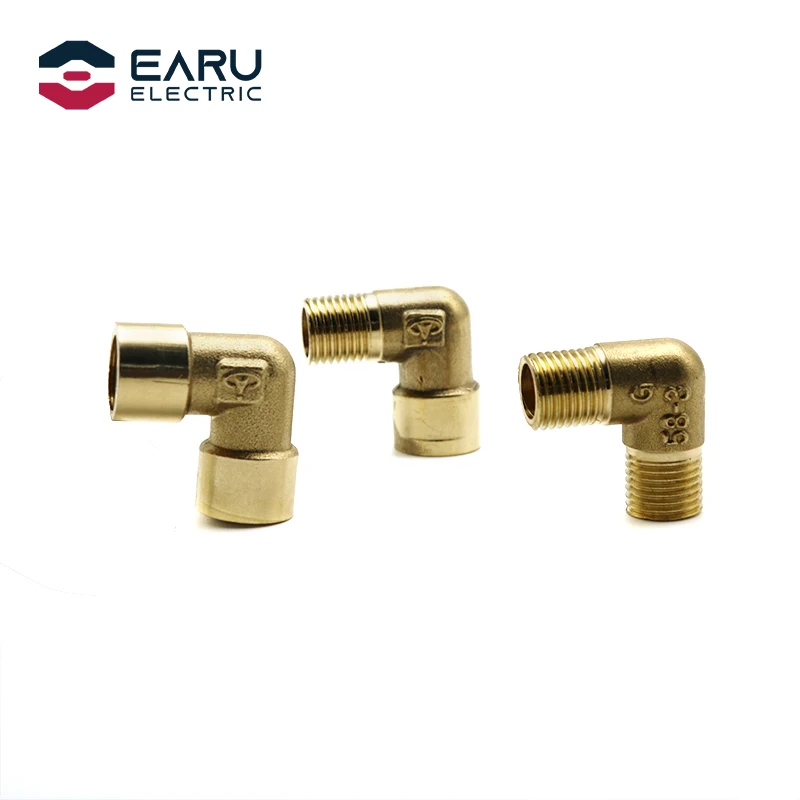 1/8" 1/4" 3/8" 1/2" 3/4" 1" Female x Male Thread 90 Deg Brass Elbow Pipe Fitting Connector Coupler For Water Fuel Copper adapter pipe fitting water pipe fitting hose pipe fitting