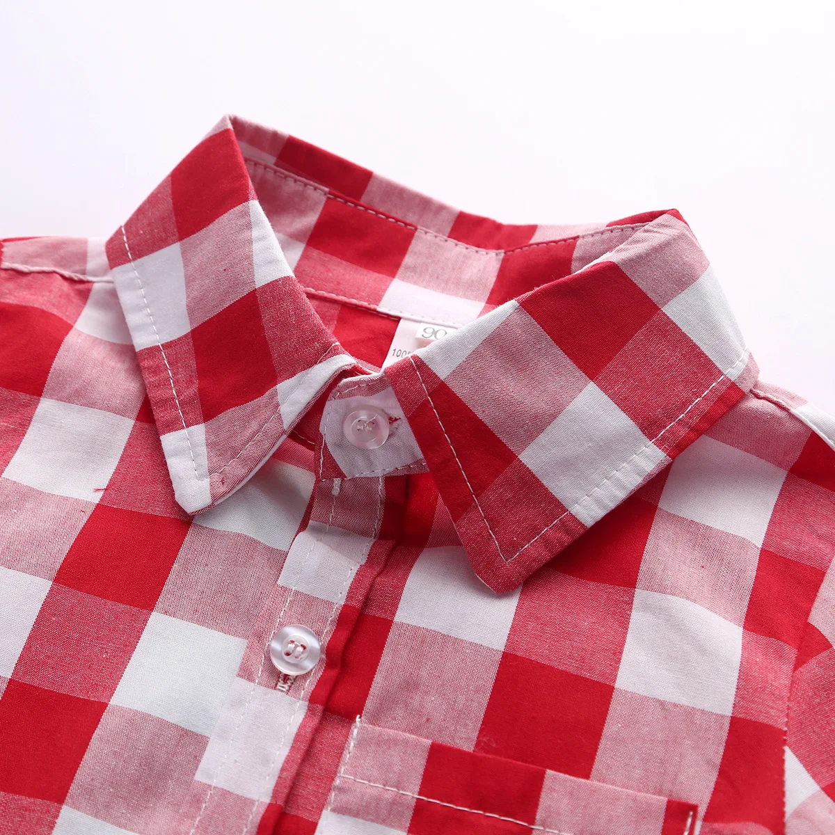 Cross Border Childrenswear Summer BOY'S Hot Selling Pure Cotton Red Short-sleeved Lapel Shirt Currently Available Manufactu