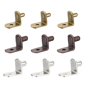 

uxcell 20/30/40/50pcs Shelf Support Peg 5/6mm L-Shaped Support Furniture Cabinet with Hole Bronze/Sliver/Antique Bronze