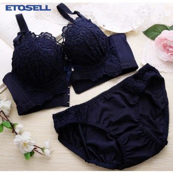 

Embroidery Lace Bra Set Underwire Padded Lingerie set Conjunto Pink Underwear Women Sets Bra and Panty Lenceria Femenina dessous