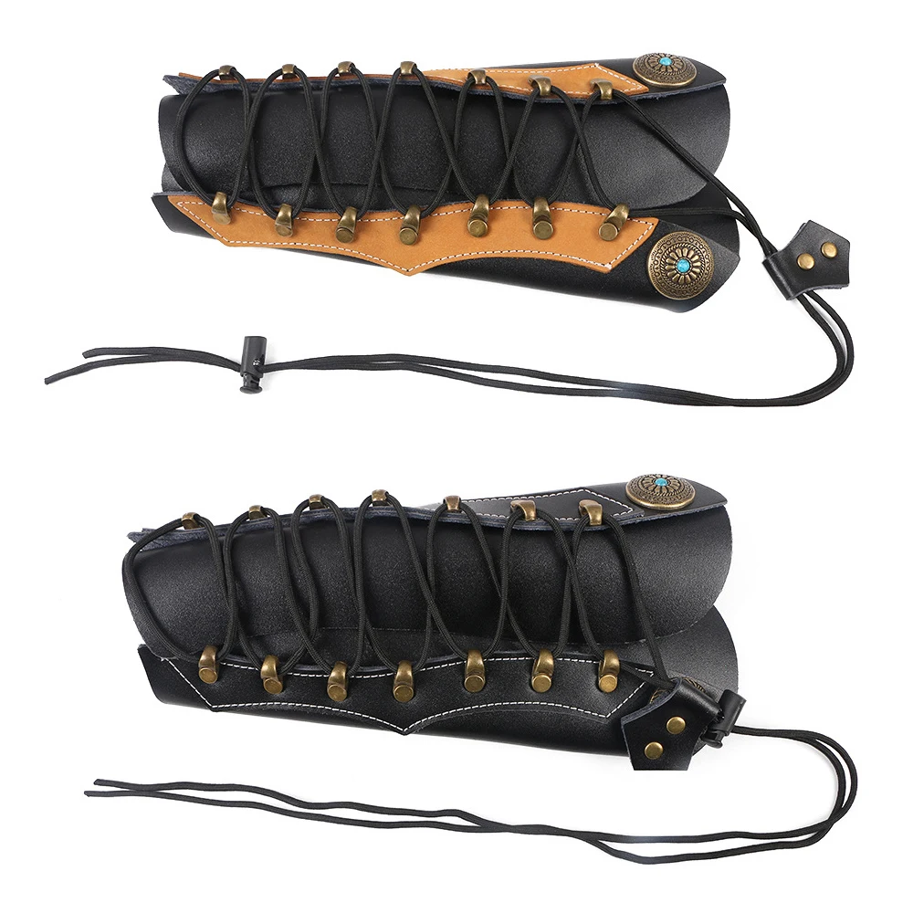 

Cowhide Archery Arm Protector Guard Restraint With Hardware Fasteners For Shooting Recurve Hunting Archery Accessory