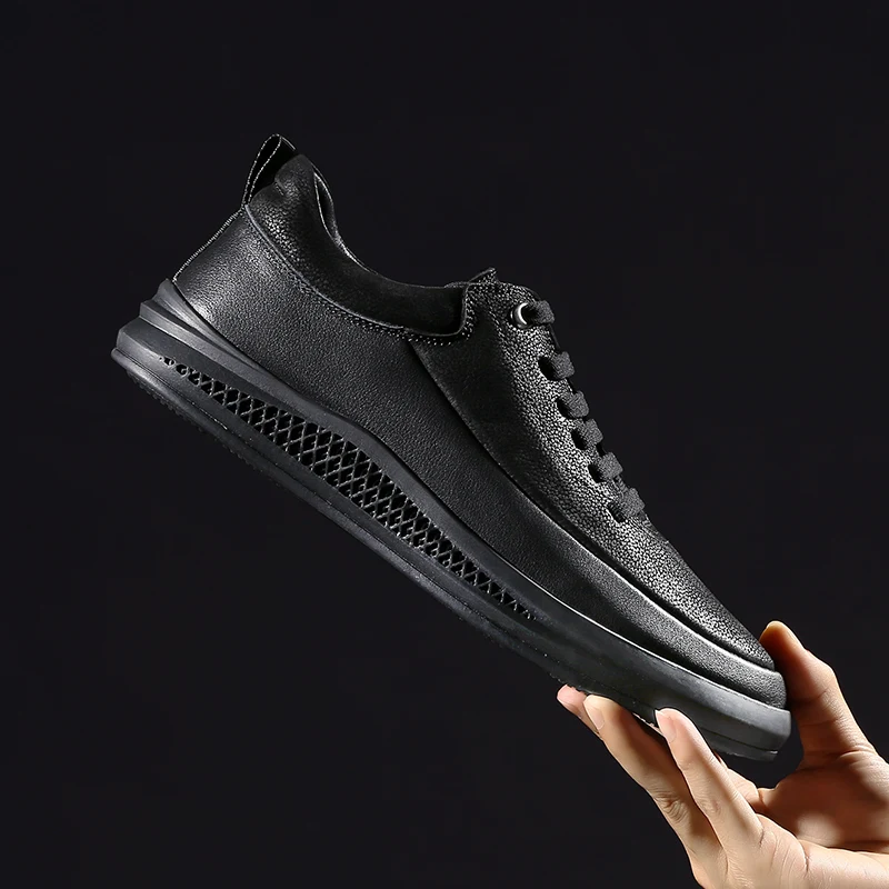 

Fashion Comfortable Casual Shoes genuine leather Loafers Men Shoes spring breathable flats lace up Quality Shoes for Men k3