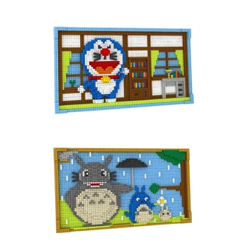 

hot Lepining creators classic japan Cartoon Fresco Bricks Doraemon Totoro figures mini Micro Diamond Blocks bricks toys for gift