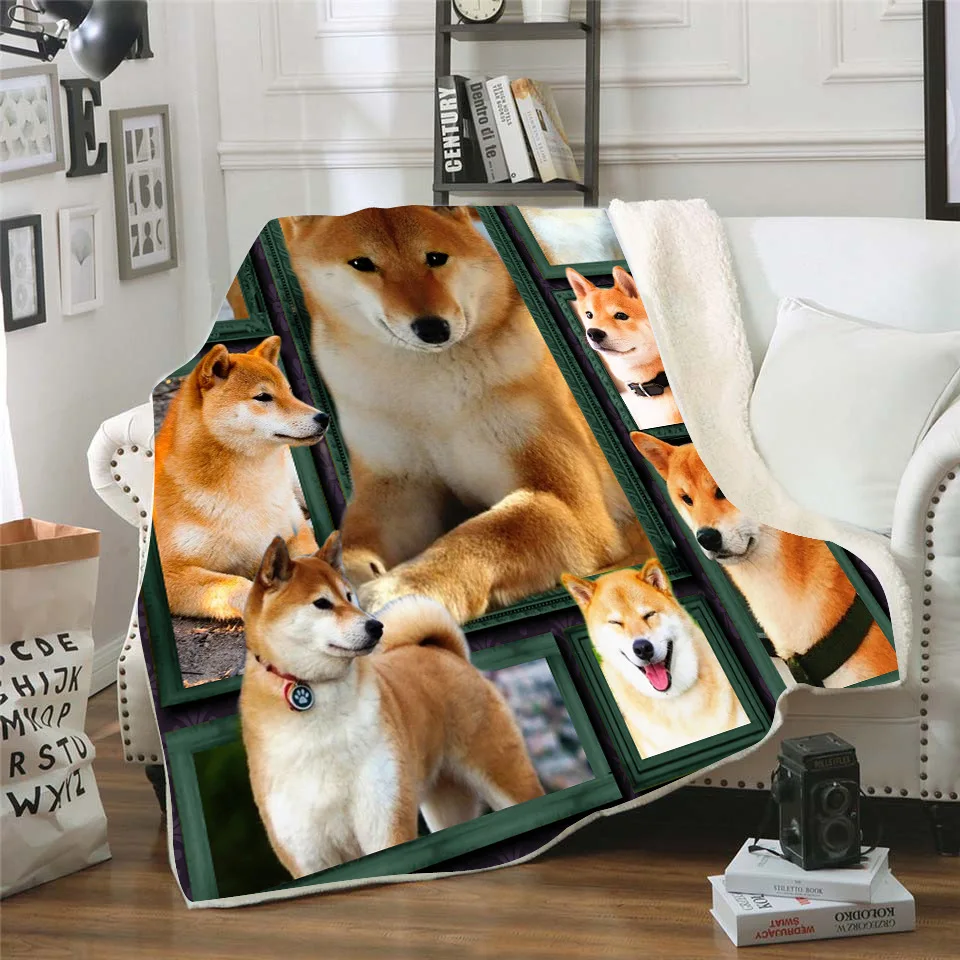 

Funny Dog 3d printed fleece blanket for Beds Hiking Picnic Thick Quilt Fashionable Bedspread Sherpa Throw Blanket