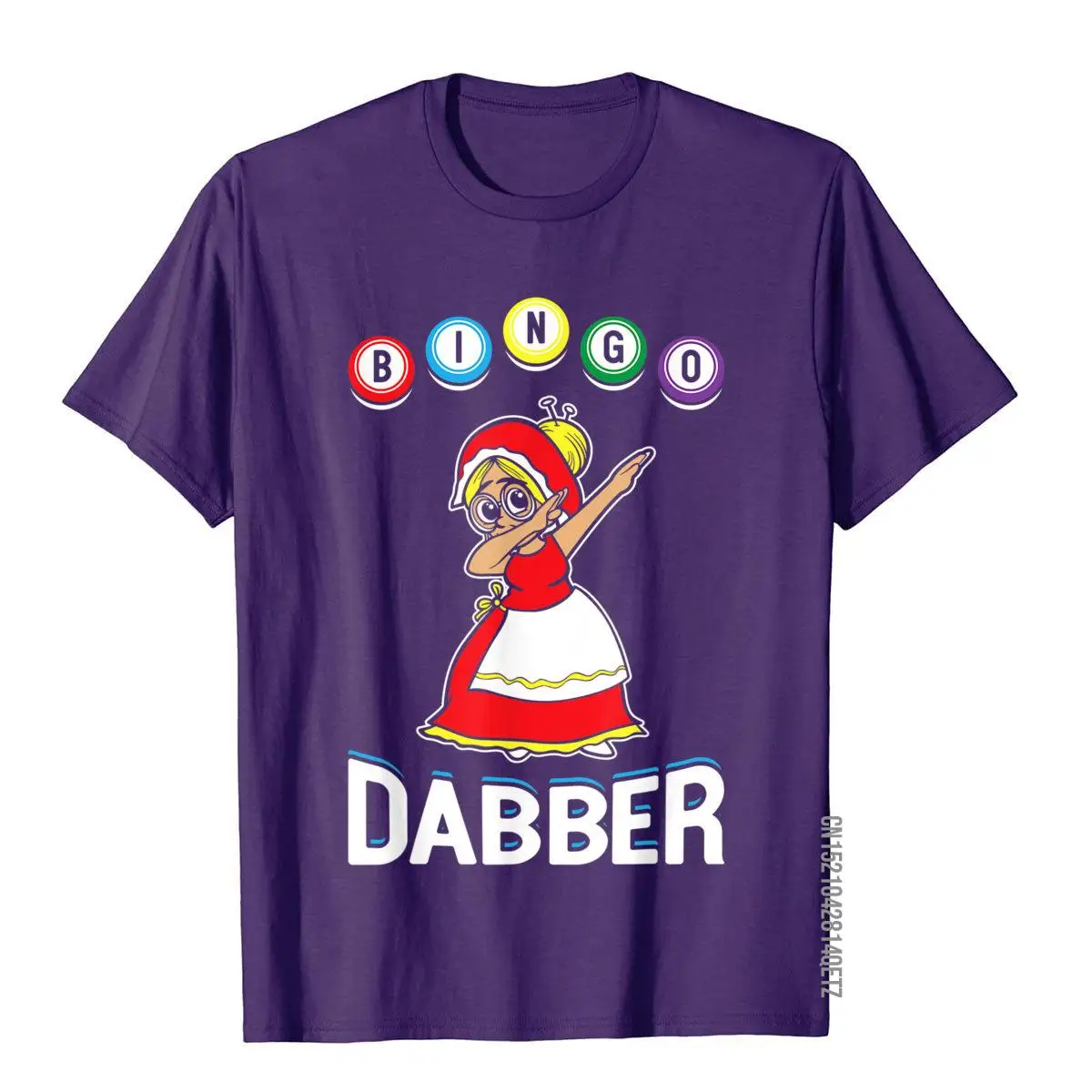 Bingo Dabber Grandma Funny Lucky Player Dab Cool T-Shirt__B12873purple