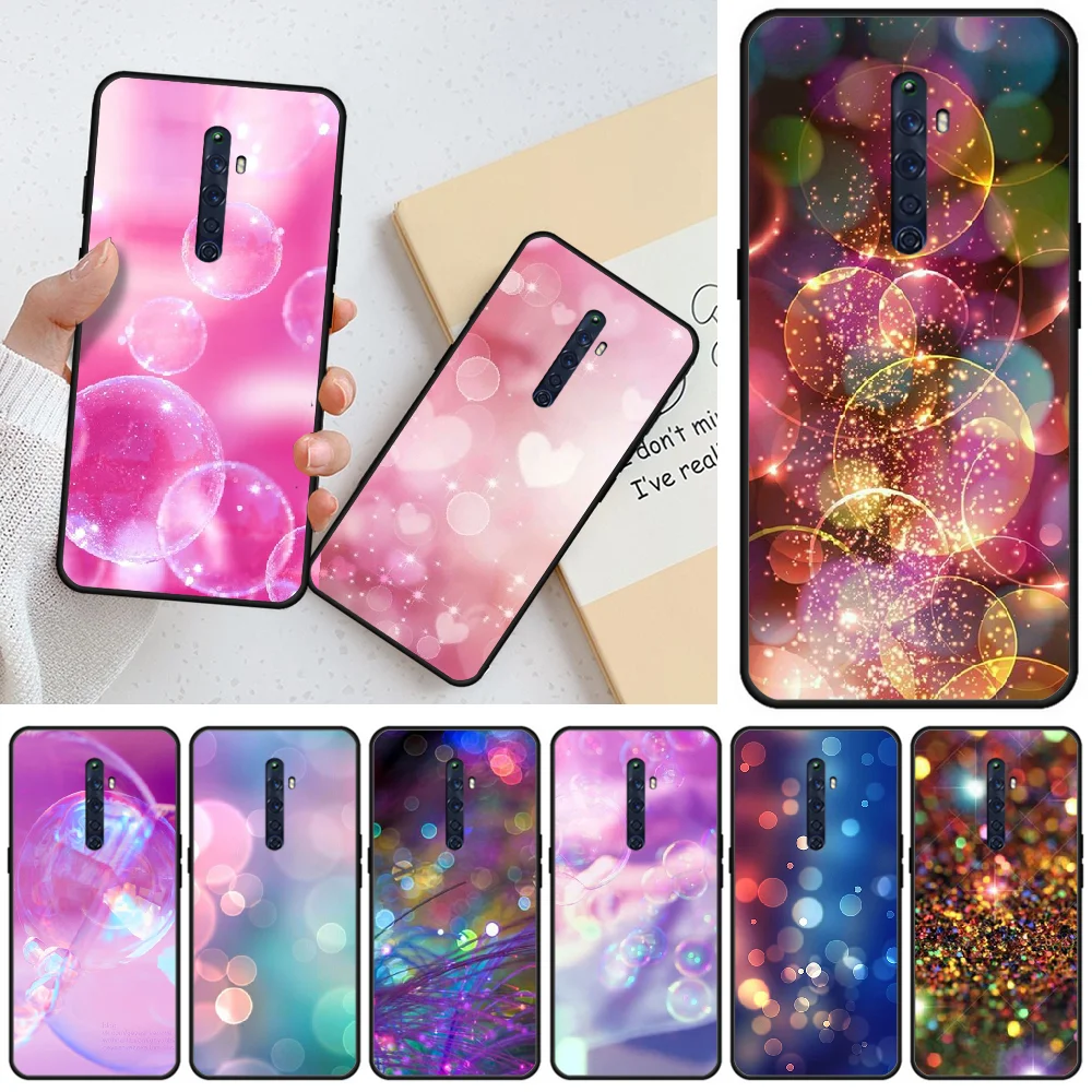

OFFeier Romantic dream bubble TPU black Phone Case Cover Hull For OPPO RENO 2Z R15pro R17pro Realme 2 2pro 3 3pro 5 5pro C2