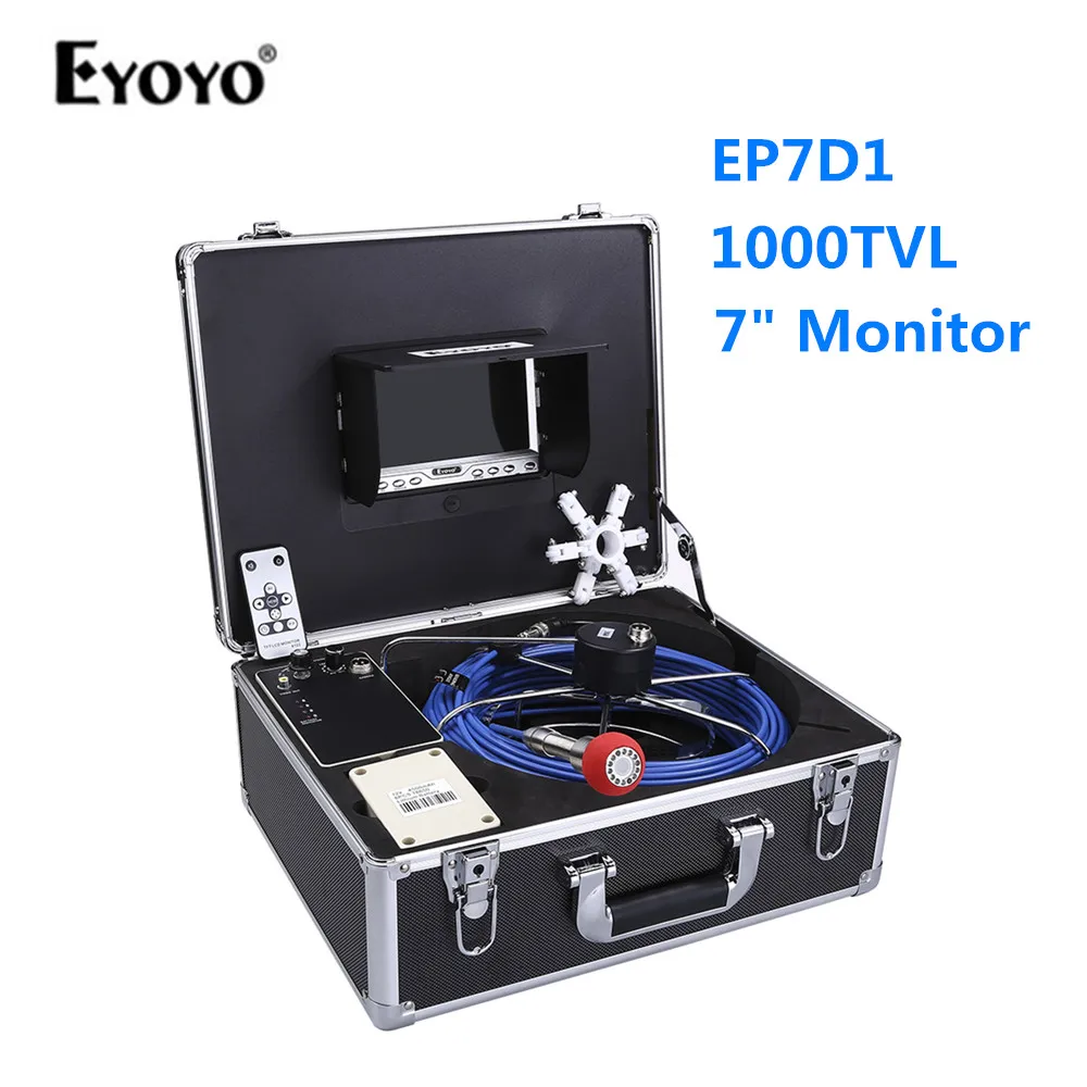 Eyoyo EP7D1 7 дюймовый монитор трубопровода эндоскопических исследований Камера 40 м