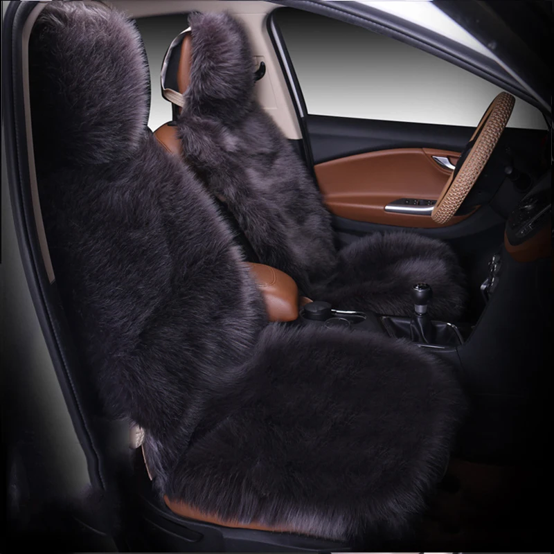 Car Seat Cover Winter Plush Fur Car Seat Protector Auto seat covers Car Seat Covers Fits Most Car, Truck, SUV, or Van (Pink)