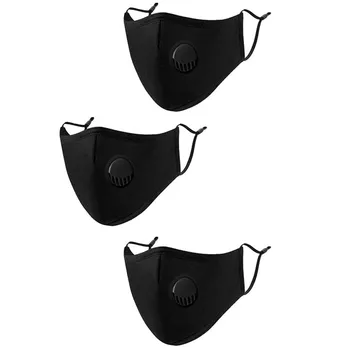 

Black Mouth 3PC Unisex Cotton With 40 Filters For Cycling mascarilla de tela lavable маска для лица тканевая маска защитная