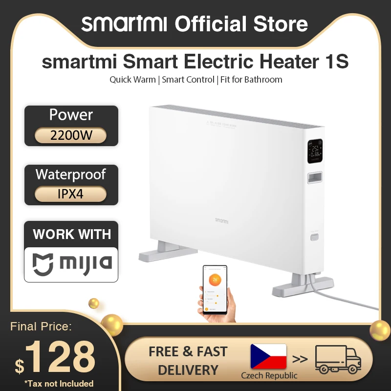 smartmi Electric Heater smart version 1S Fast handy Heaters for home room Convector fireplace fan wall warmer Silent | Бытовая техника