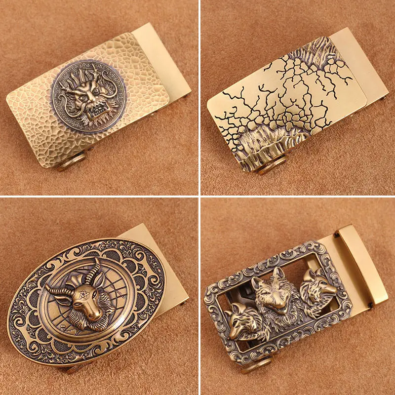 New Fashion Men's Business Ratchet Belt Buckle Alloy Automatic Buckle