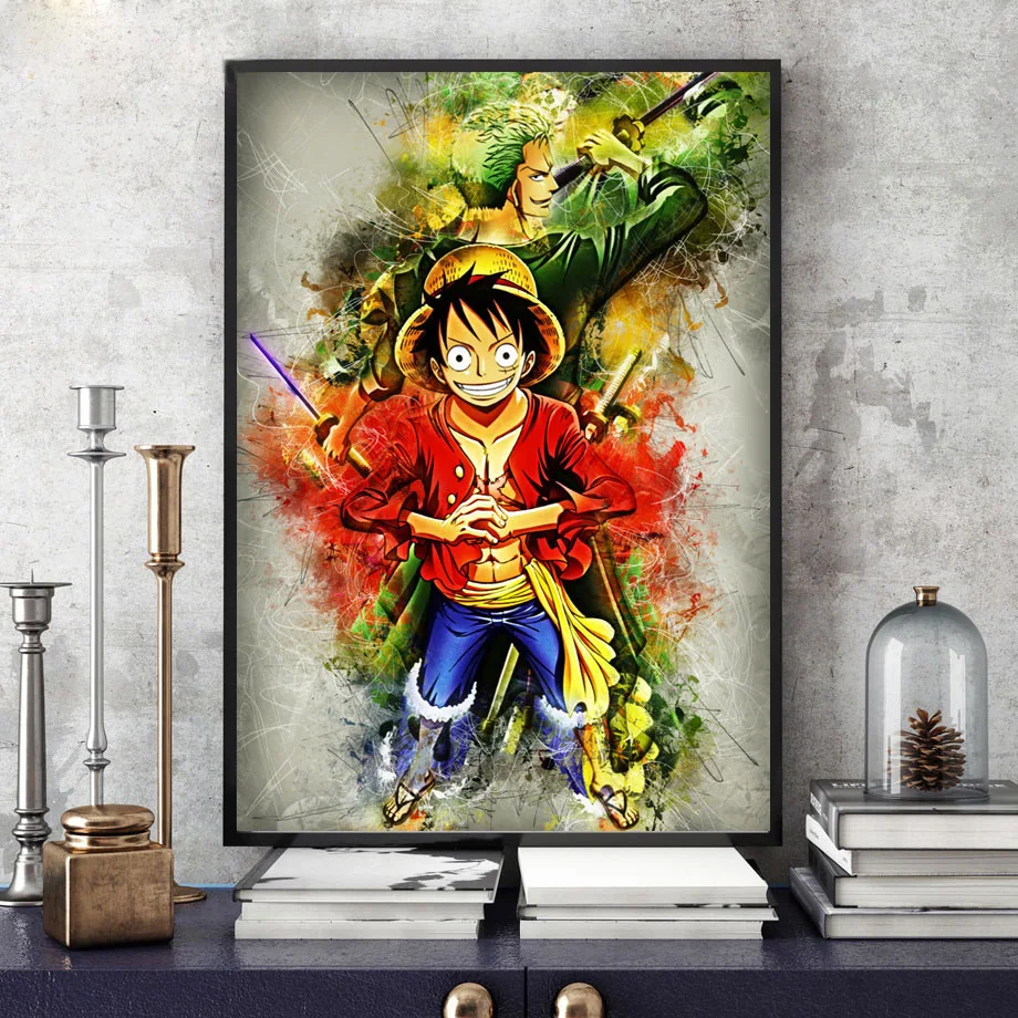 Eiichiro Oda one piece Луффи Зоро Ace Shanks комические плакаты и принты настенные художественные картины на холсте настенные картины декор детской комнаты