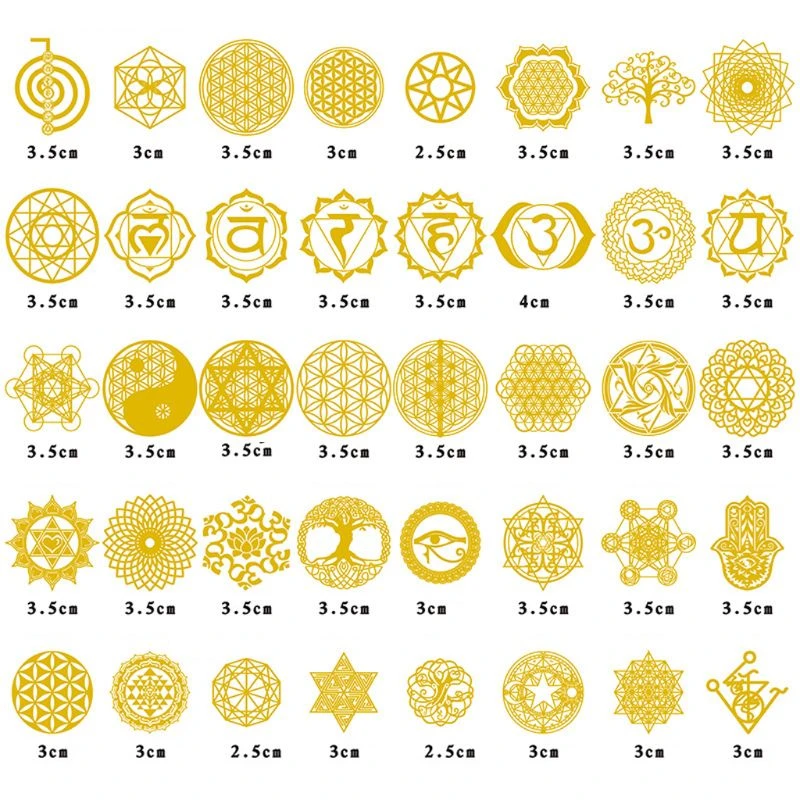 40個の銅オルゴンステッカー 神聖な幾何学模様 花 生命の木 エネルギータワー ピラミッド素材 エポキシ樹脂 芸術的な工芸品 ジュエリー用具 部品 Aliexpress
