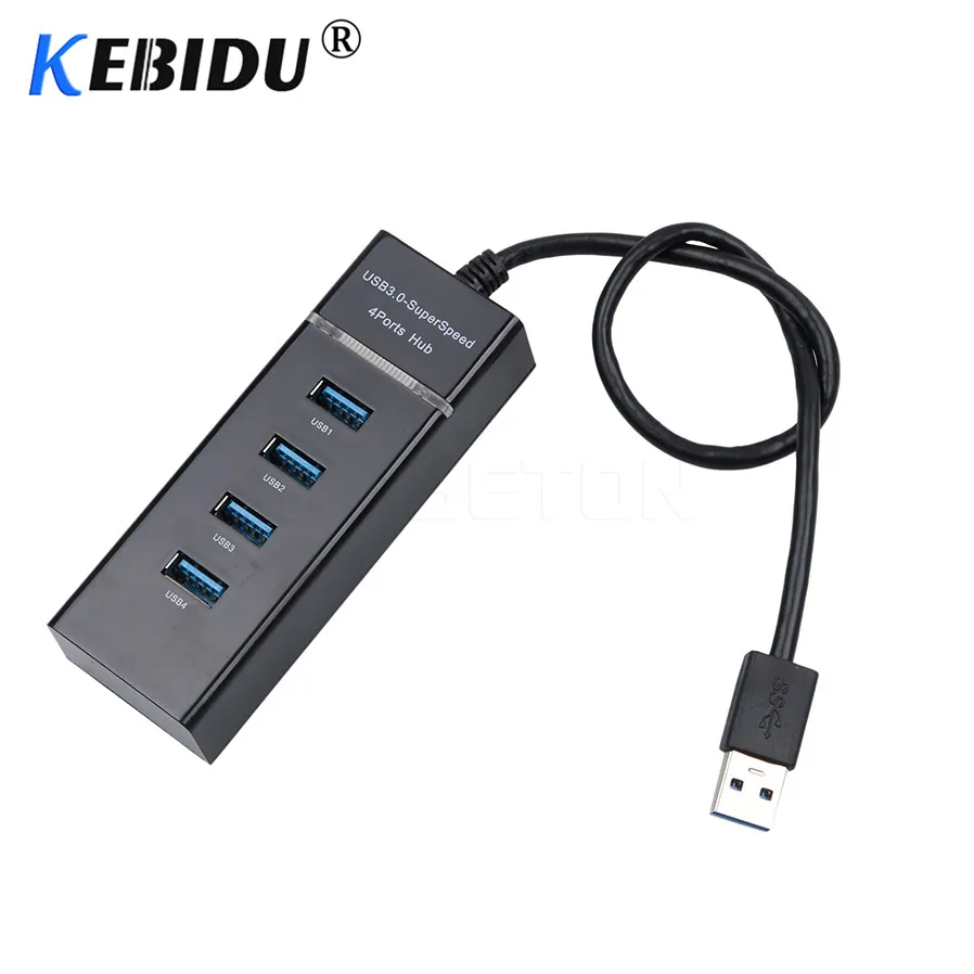 KEBIDU высокоскоростной 4 порта USB 3,0 концентратор USB разветвитель портативный usb-порт usb-хаб для Apple Macbook Air ноутбук ПК планшет высокая скорость