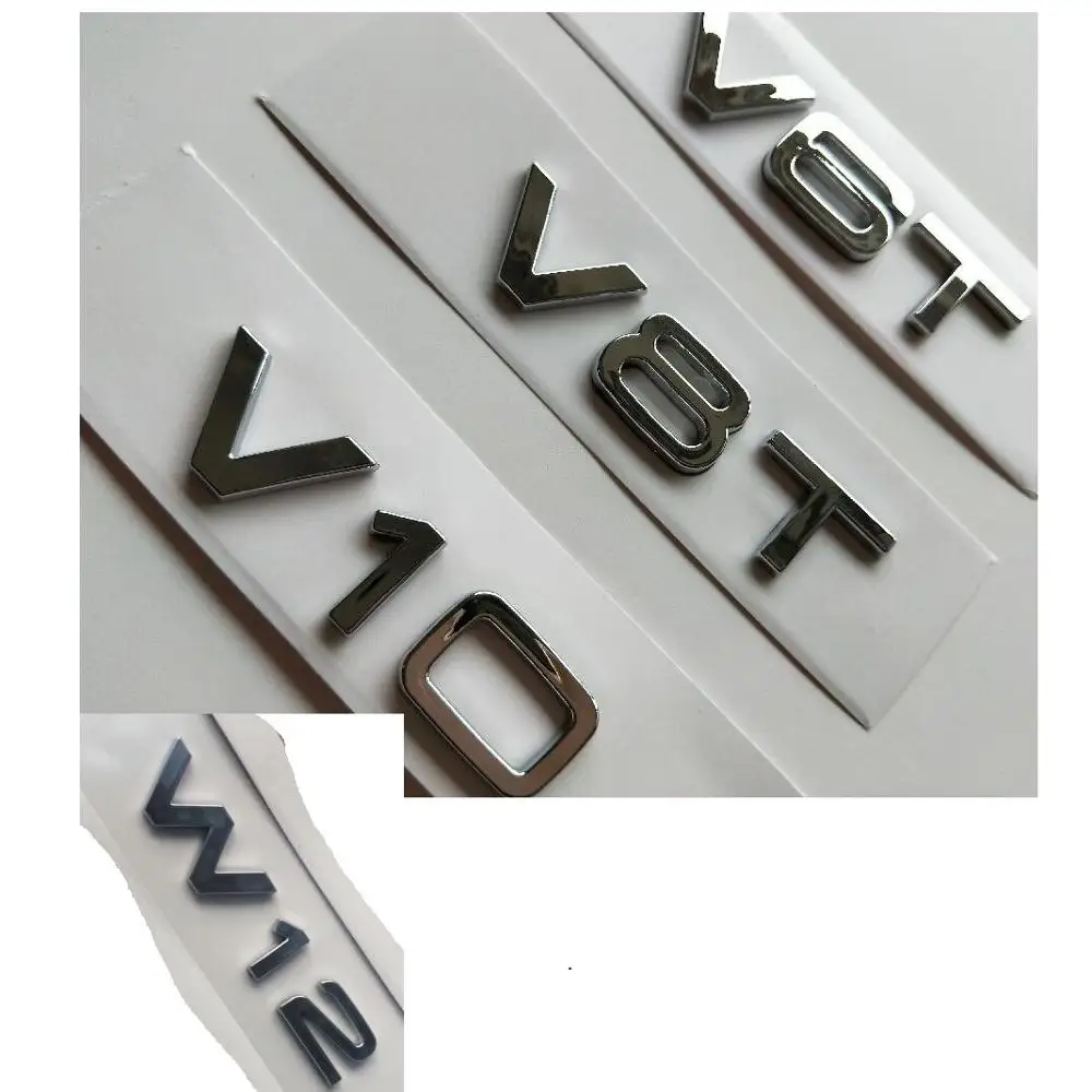 Car Chrome Silver Emblem W12 Letter Badge for Audi 