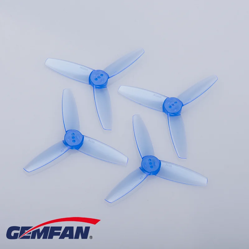 Paire d'hélices Gemfan 3035 3 pales montées sur un drone RC, accessoires de vol