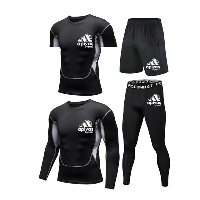 Men Jiu jitsu Rashguard MMA T-shirts Sets Bjj Muay Thai Boxing Jerseys Long Sleeve Boxeo Suit Brand 5Pcs Set Fitness Sport Suits 4Pcs Set