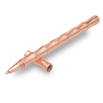 

Ball Pen, Micro-Point (0.5mm), Brass Bamboo Ballpoint Black Gel Ink Twist Rollerball Pen (Rose Gold Barrel), Gift Office Supplie