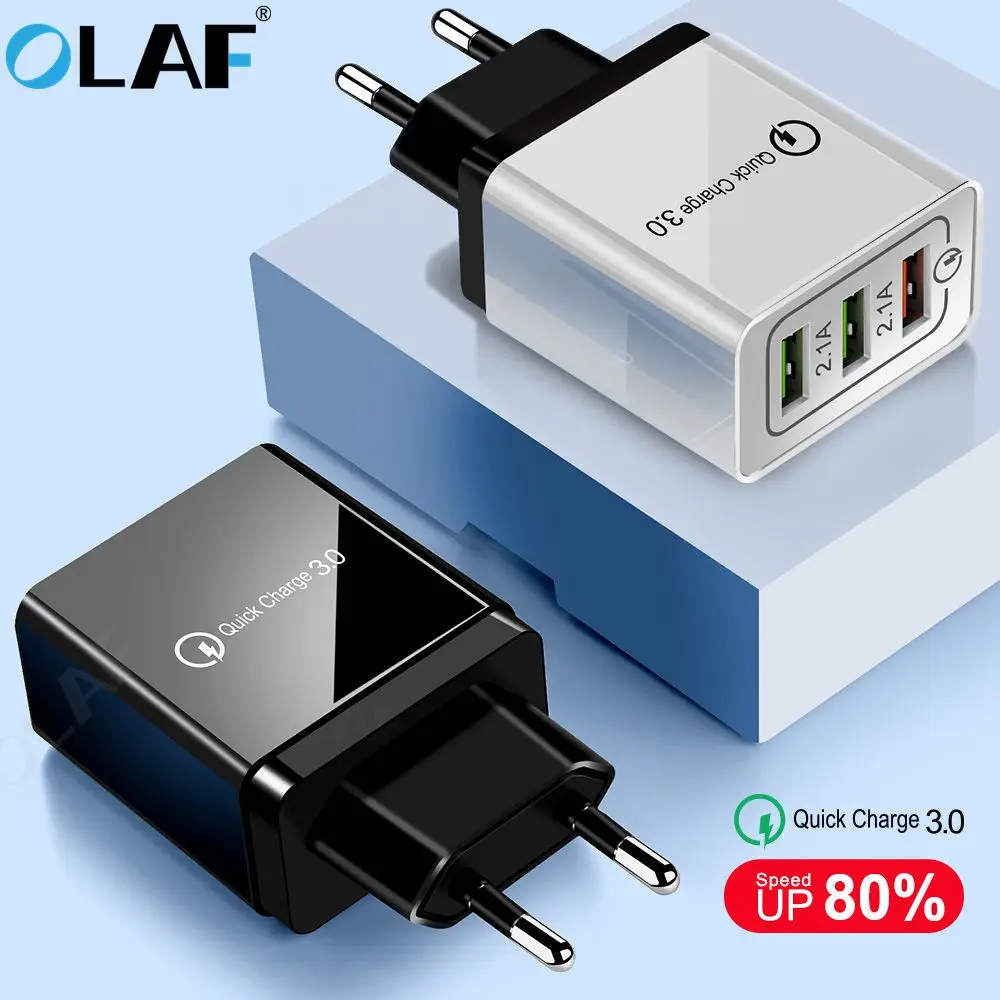 Olaf Быстрая зарядка 3 0 USB зарядное устройство для iPhone X 8 7 ЕС США Samsung S9 S8 S7 Plus Huawei p30 p20