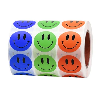 

Hot Selling Smiley Face Roll Packing Stickers Teacher Exclusive for Children Decorative Cartoon Stickers