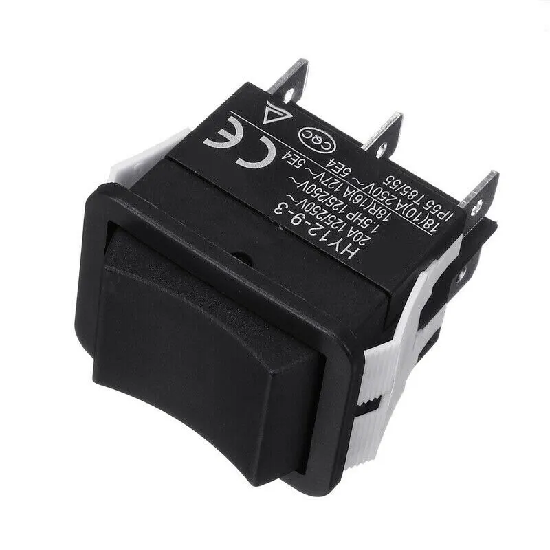 1pc HY12-9-3 6 Pins Industrial Electric Rocker Switch 125/250 V Push Button Switch ON-OFF-ON Power Switch
