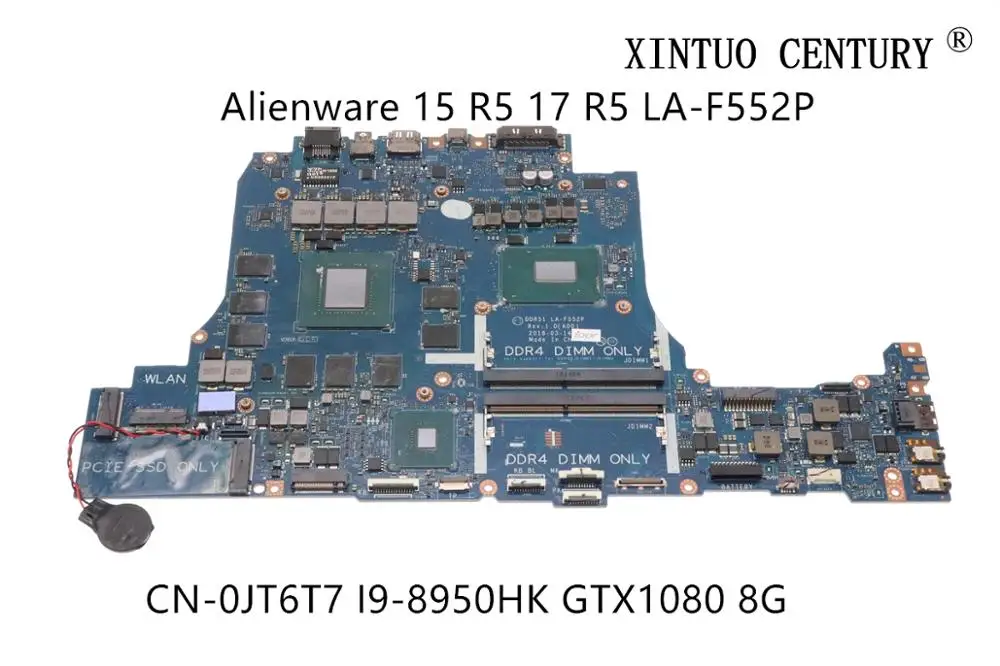 CN 0JT6T7 DDR51 для Dell Alienware 15 R5 17 Материнская плата ноутбука GDDR5X LA F552P W/ SRCKN I9 8950HK GTX1080 8G