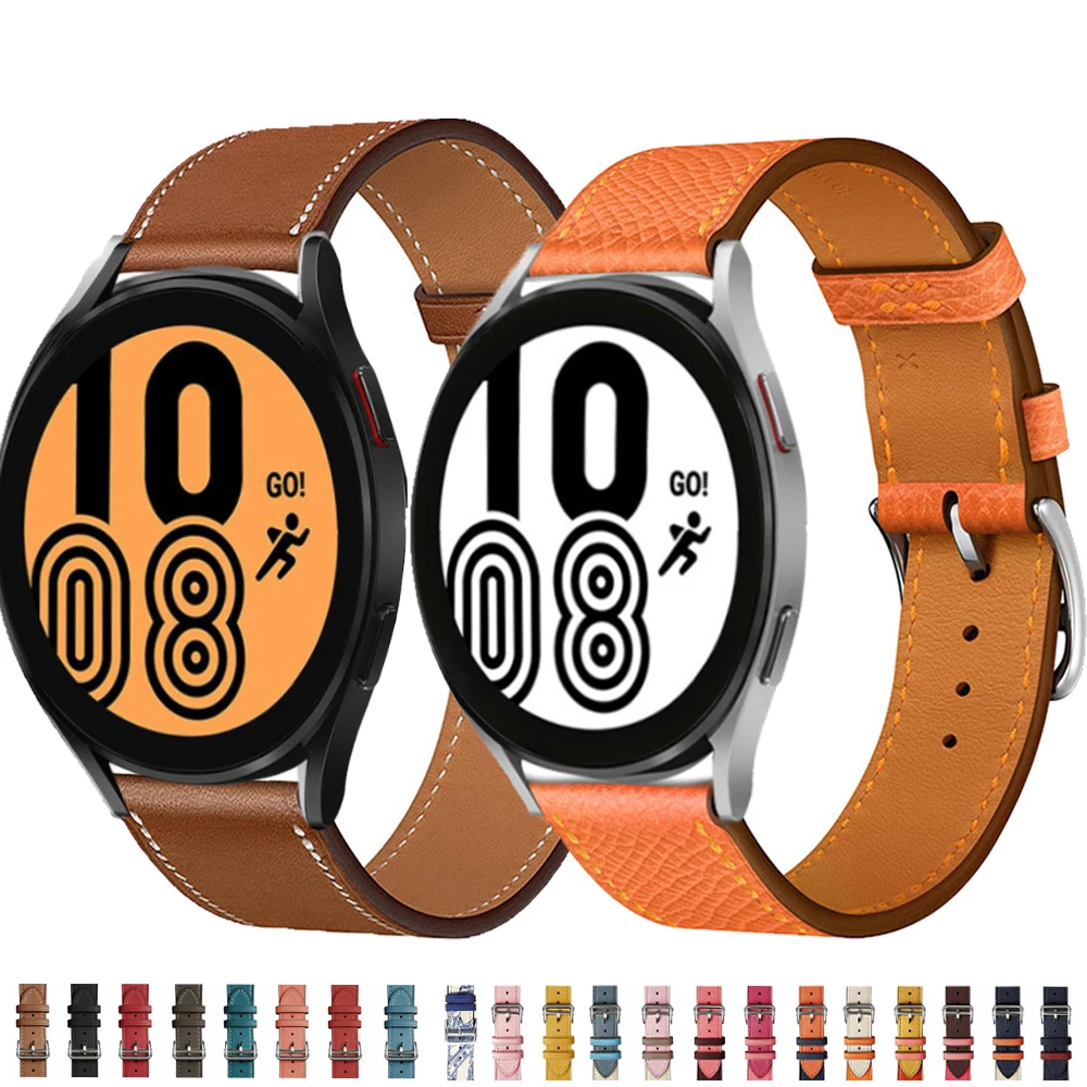 Ремешок кожаный для Samsung Galaxy watch Active 2/3/46 мм/42 мм/S3/Huawei браслет Watch 4 44 мм 40 20 22 |