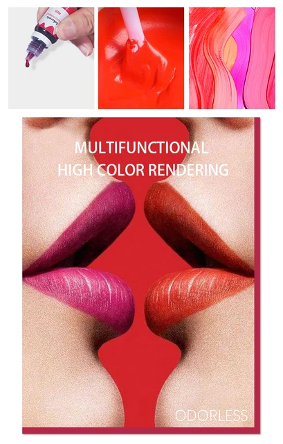 6Pcs/lot 10ml Liquid Pigment for Lip Gloss Diy Lipgloss Base Color