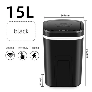 

15L Automatic Touchless Intelligent induction Motion Sensor Kitchen Trash Can Wide Opening Sensor Eco-friendly Waste Garbag