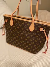 Bolso de compras Retro de gran capacidad para mujer, bolsa de mano de gran capacidad, de hombro, con imagen, de diseñador de lujo, Louis