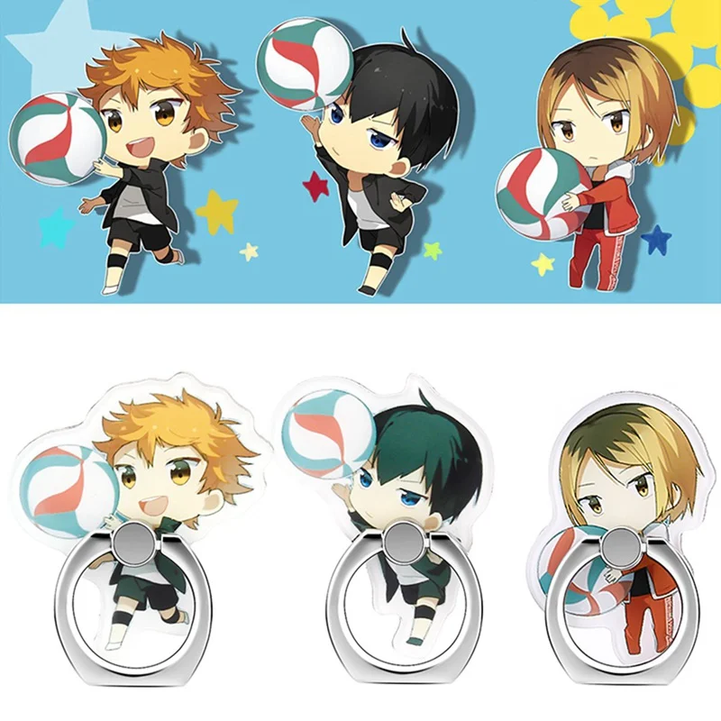 Anime Haikyuu 360 Degree Rotating Kawaii Fun Phone Stand Acrylic Mobile Phone Finger Ring Holder