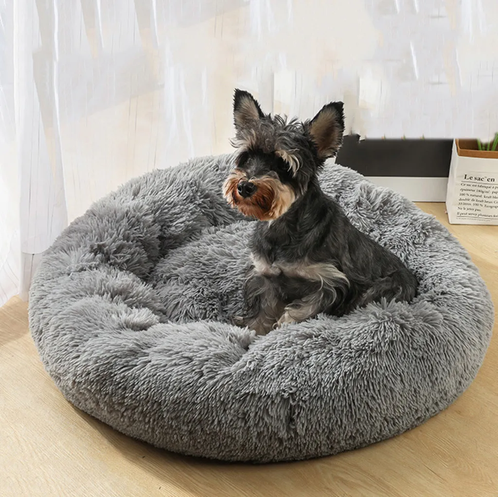 Transer Dog Bed Dog Round Cat Winter Warm Sleeping Bag Long Plush Soft Pet Bed Calming Beds XS,S,M,L,XL Cama Perro 19Sep26 P30