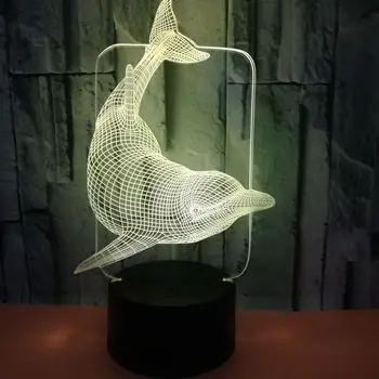 

7 Color Changing Usb 3D Led Modelling Whale Table Lamp Bedroom Atmospheres Night Light Bedside Decoration Baby Sleep Lightings