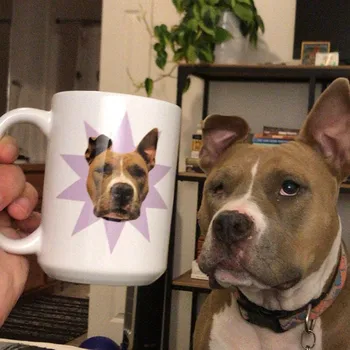 

Custom cat dog coffee mugs, dog face mug, personalise pet photo and text mug, dog mama mug, gift for dog owner, dog lover gifts