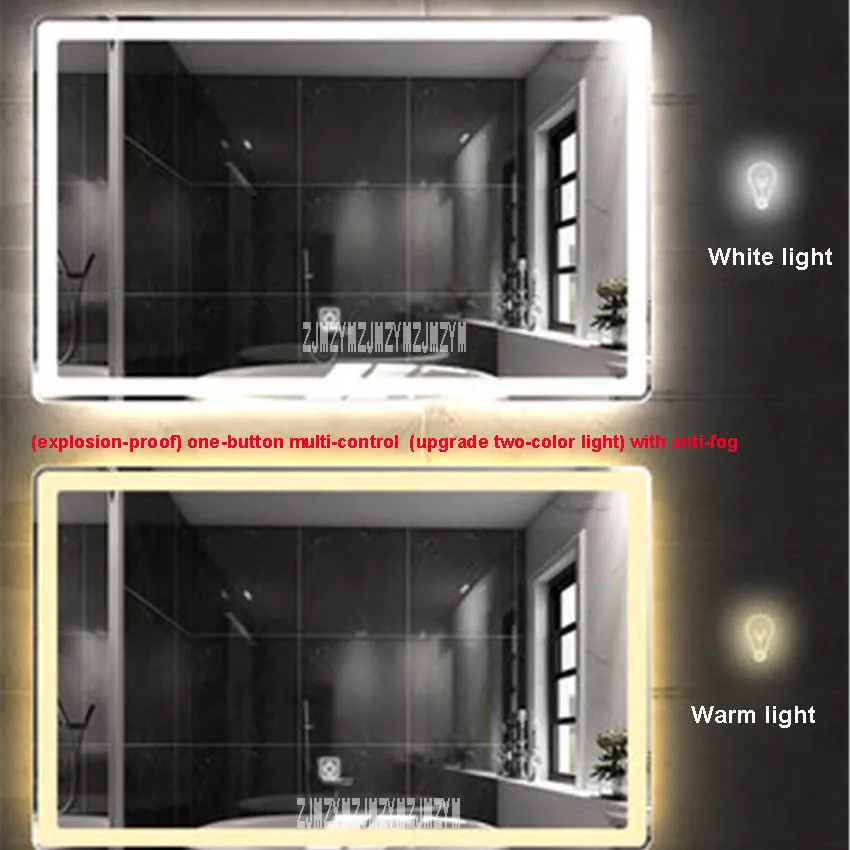 CTL305 настенное закругленное Угловое зеркало для ванной комнаты Smart HD светодиодный сенсорный переключатель Анти-туман Bluetooth зеркало для ванной 110 В/220 В - Цвет: 110V A  900x1500mm