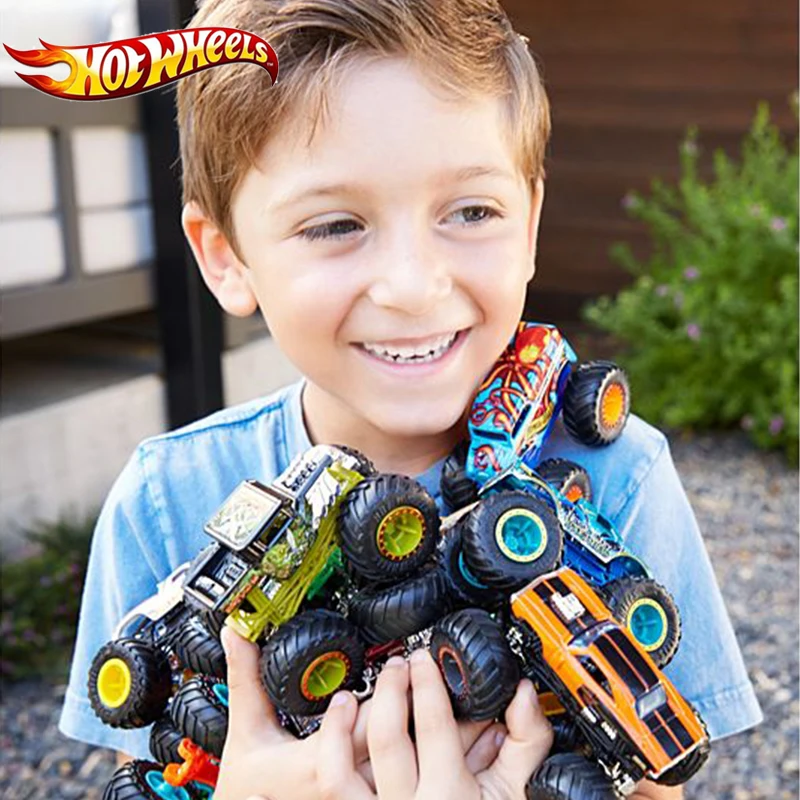 1: 64 Hot Wheels Monster Trucks Металлический Игрушечный Автомобиль Hotwheels гигантские колеса большая коллекция ног дикие столкновения автомобильные игрушки FYJ44