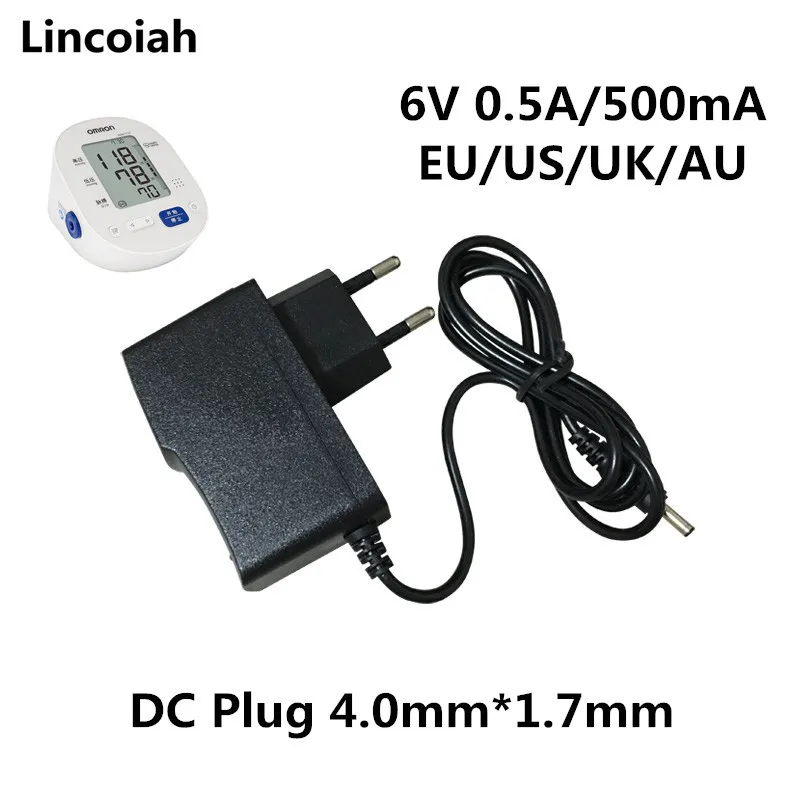 Lincoiah 6V 0.5A 500Ma Di Alimentazione Ac/Dc Adattatore Del Caricatore Per Omron I-C10 M4-I M2 M3 M5-I M7 M10 M6 M6W Monitor Di Pressione Sanguigna