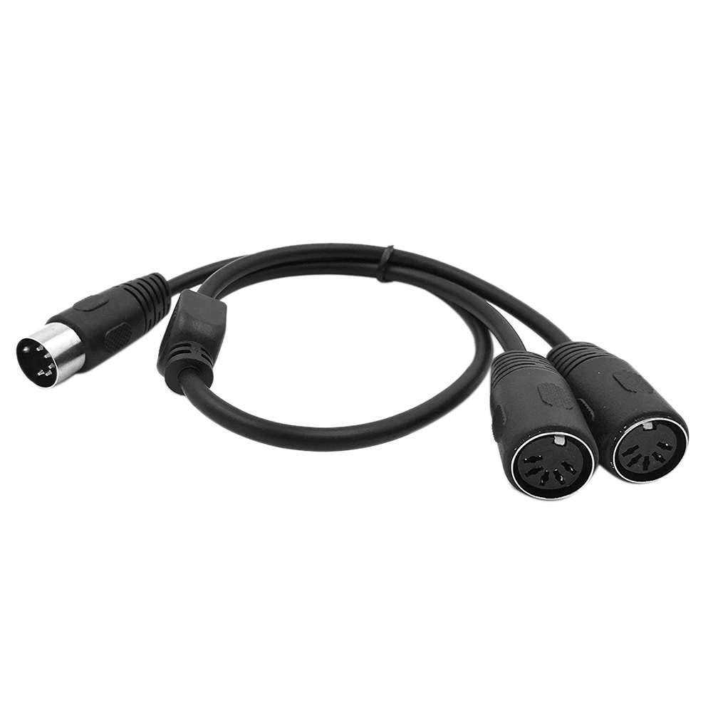 

50cm MIDI Cable 5 Pin Flexible High Speed 1 Male To 2 Female Plug And Play Stereo Audio Adapter Extension Keyboard Connection