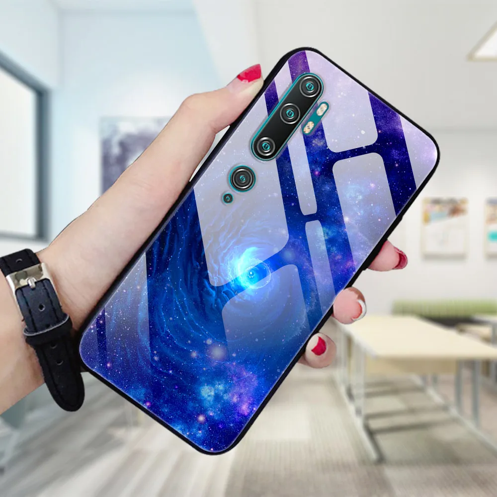 Для Xiaomi Mi Note 10 Чехол Закаленное Стекло Пространство Жесткая Задняя Крышка Для Xiaomi Mi Note 10 Pro Телефон Бампер Чехол Mi Note 10 10 Pro cap Настроить