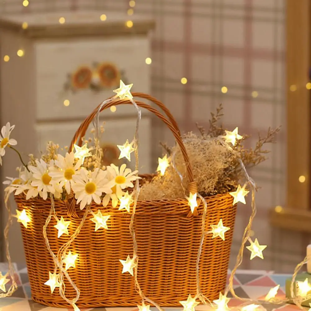 

6M 40 LED Star Light String Twinkle Garlands Battery Powered Christmas Lamp Holiday Party Wedding Decorative Fairy Lights